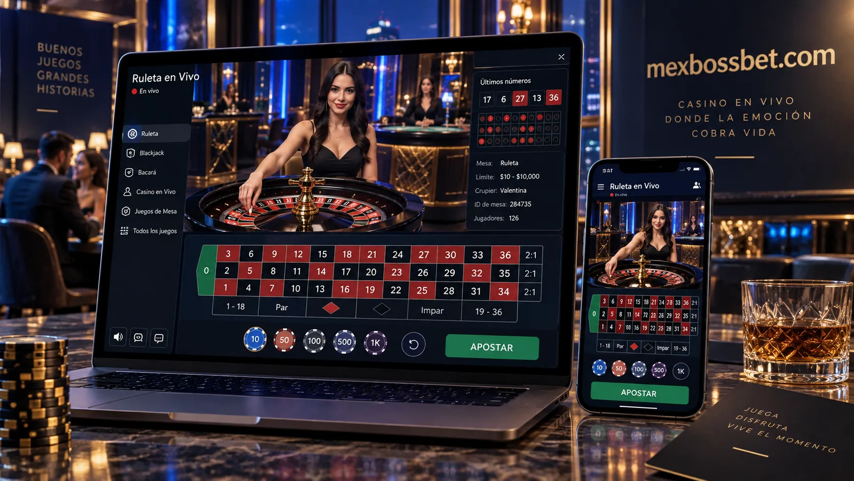 Mesa de casino en vivo transmitida desde una plataforma digital