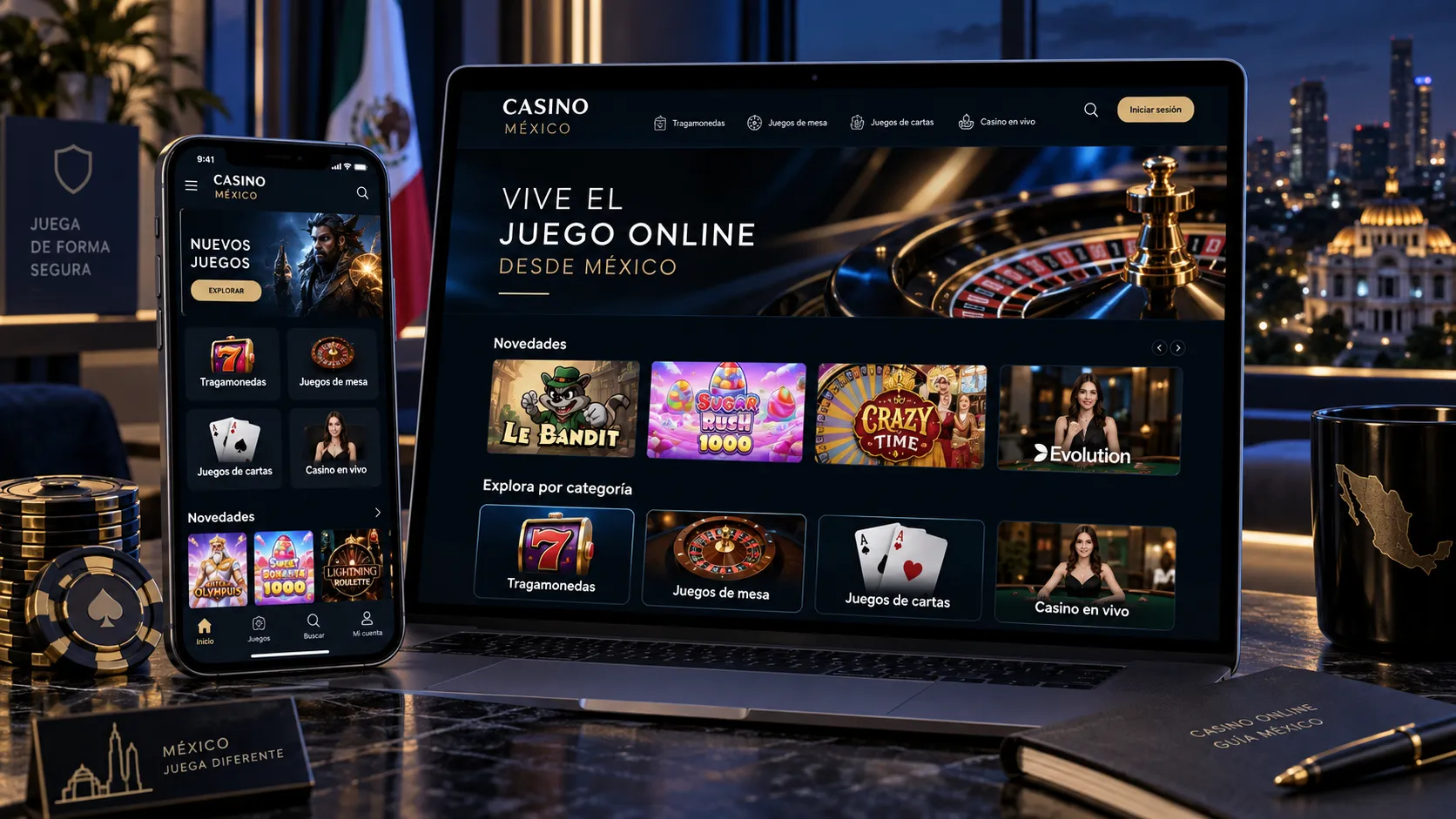 Catálogo de nuevos juegos de casino online organizado por categorías