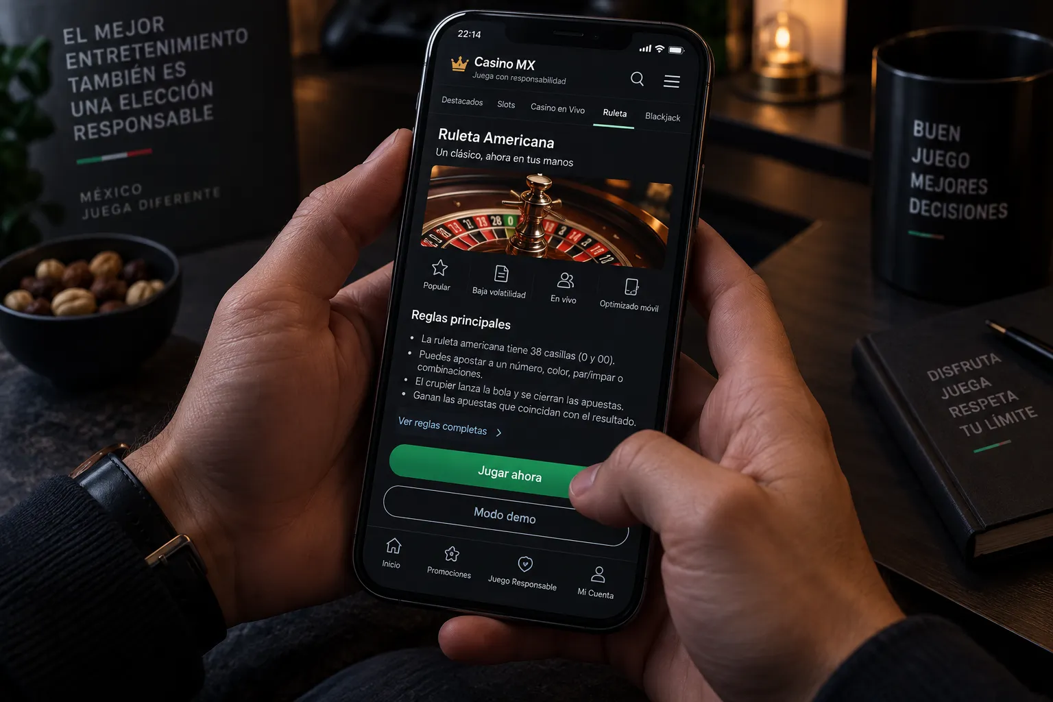 Revisión de reglas y controles antes de jugar casino desde el celular