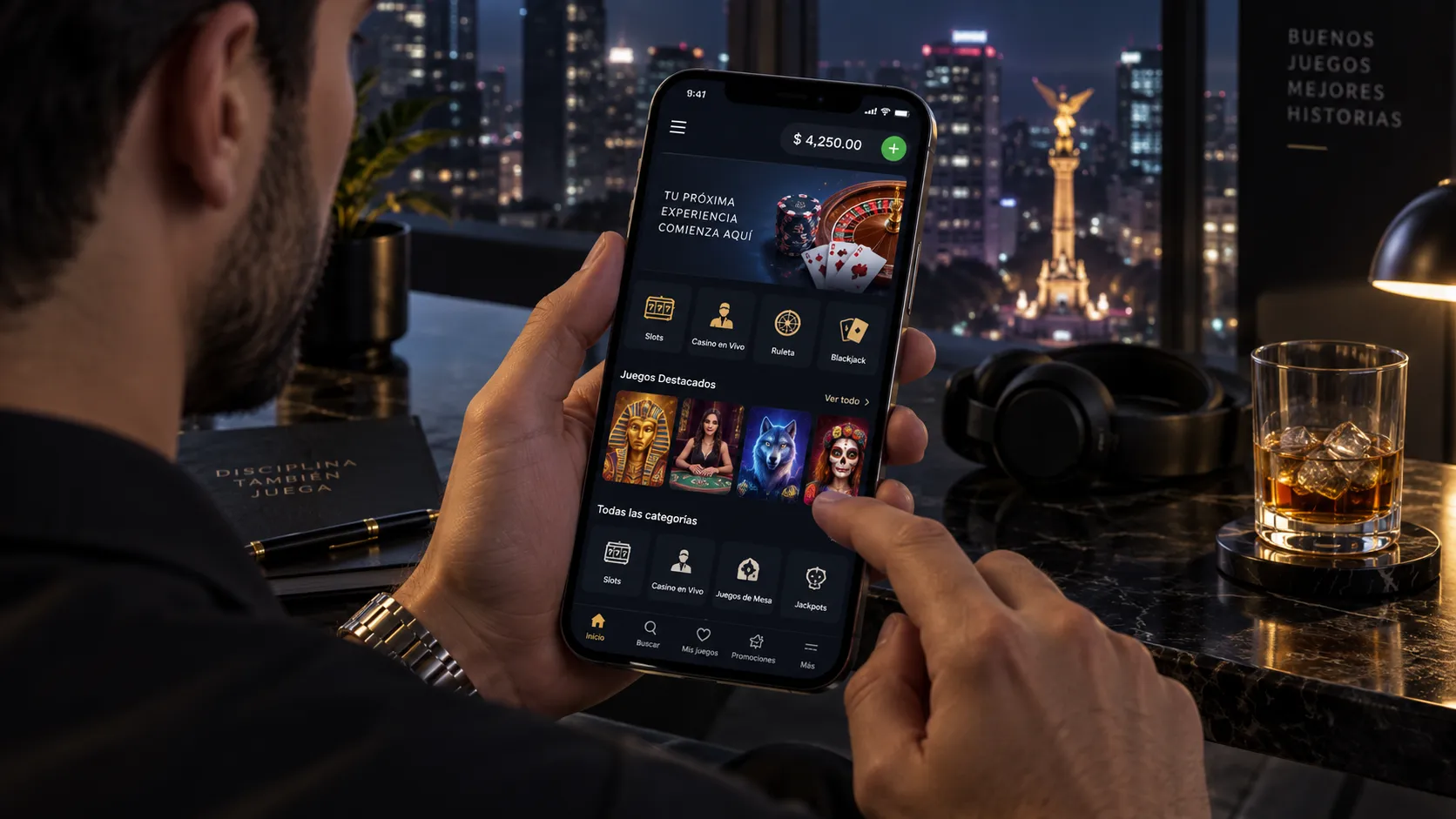 Acceso a un casino online desde un teléfono móvil