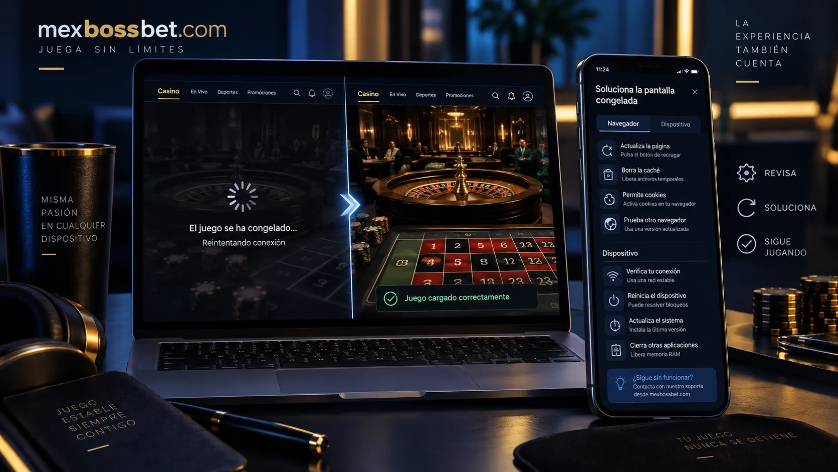Solución de una pantalla congelada en un juego de casino online