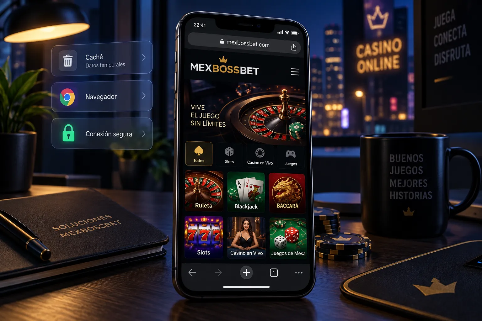 Navegador móvil con acceso renovado a juegos de casino online